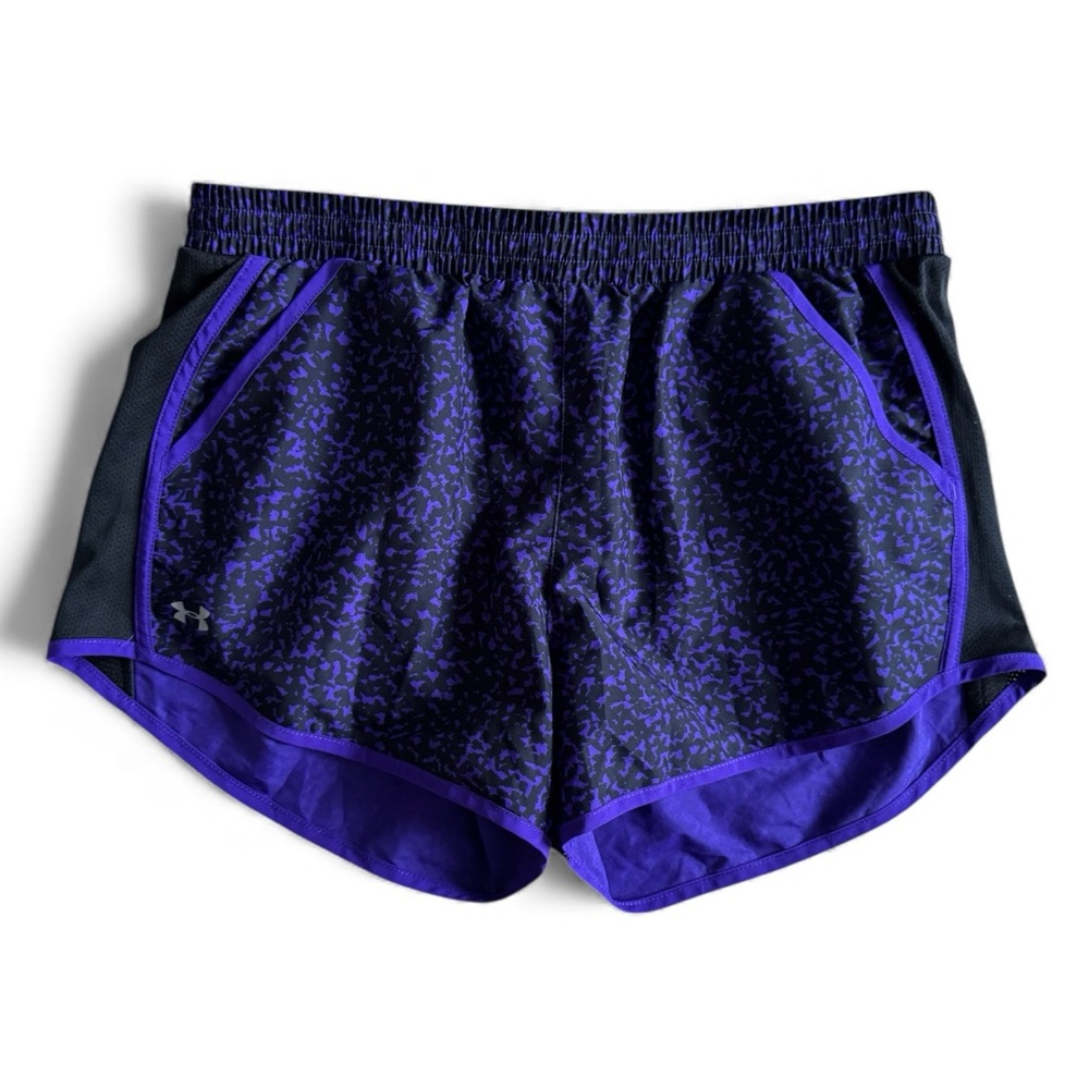 Under Armour Running Shorts Briefs Workout Gym Hiking Trail Purple Black Medium